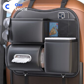 Autósülés háttámla Tárolótáska Auto fejtámla akasztós táska Pu bőr tárolórekesz papírzsebkendőhöz telefon ételtartó