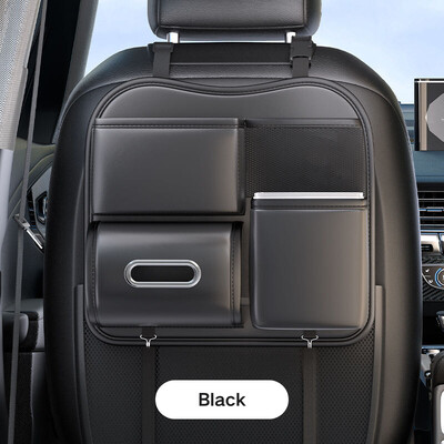 Autósülés háttámla Tárolótáska Auto fejtámla akasztós táska Pu bőr tárolórekesz papírzsebkendőhöz telefon ételtartó