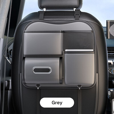 Autósülés háttámla Tárolótáska Auto fejtámla akasztós táska Pu bőr tárolórekesz papírzsebkendőhöz telefon ételtartó