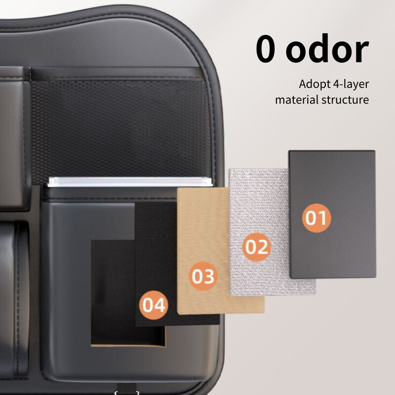 Autósülés háttámla Tárolótáska Auto fejtámla akasztós táska Pu bőr tárolórekesz papírzsebkendőhöz telefon ételtartó