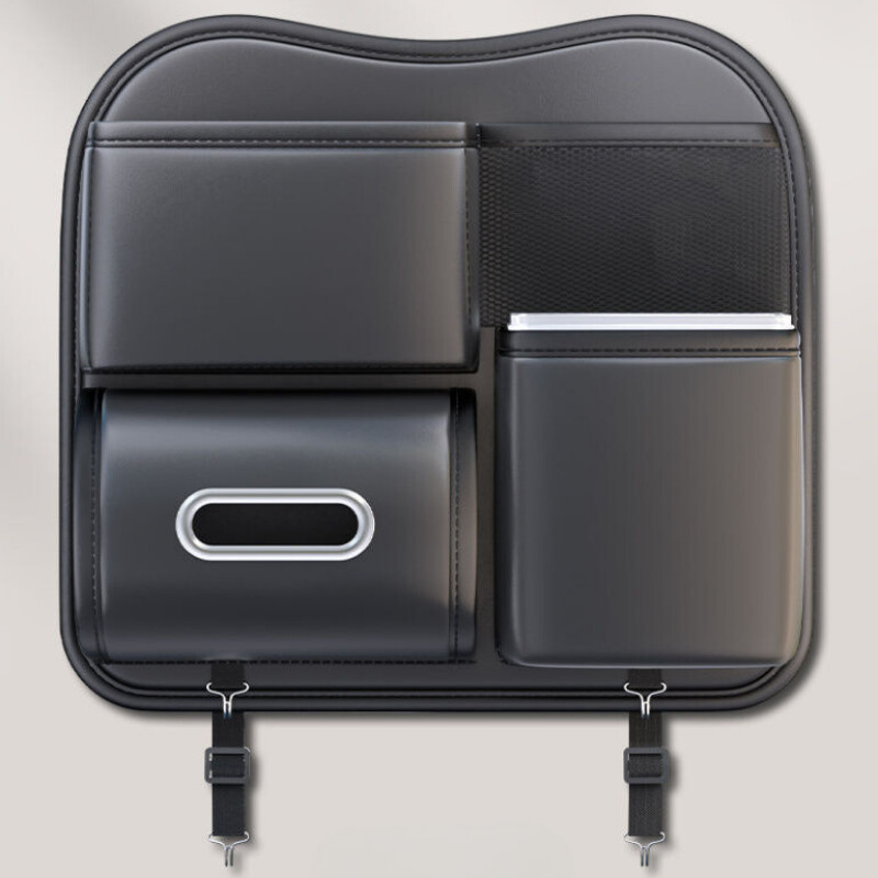 Autósülés háttámla Tárolótáska Auto fejtámla akasztós táska Pu bőr tárolórekesz papírzsebkendőhöz telefon ételtartó