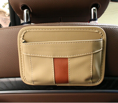 Suport autoadeziv pentru buzunar din piele pentru scaunul auto, buzunar de depozitare universal lipicios pentru geanta telefonului, organizator pentru ușă laterală din spate pentru card scaun