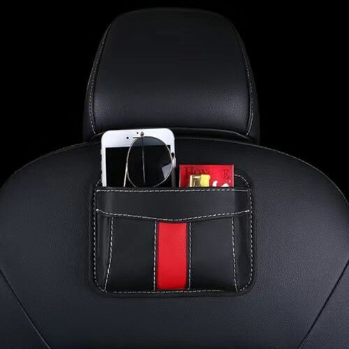 Suport autoadeziv pentru buzunar din piele pentru scaunul auto, buzunar de depozitare universal lipicios pentru geanta telefonului, organizator pentru ușă laterală din spate pentru card scaun