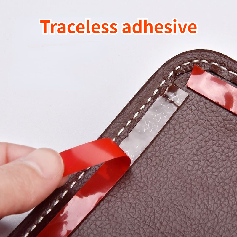 Suport autoadeziv pentru buzunar din piele pentru scaunul auto, buzunar de depozitare universal lipicios pentru geanta telefonului, organizator pentru ușă laterală din spate pentru card scaun