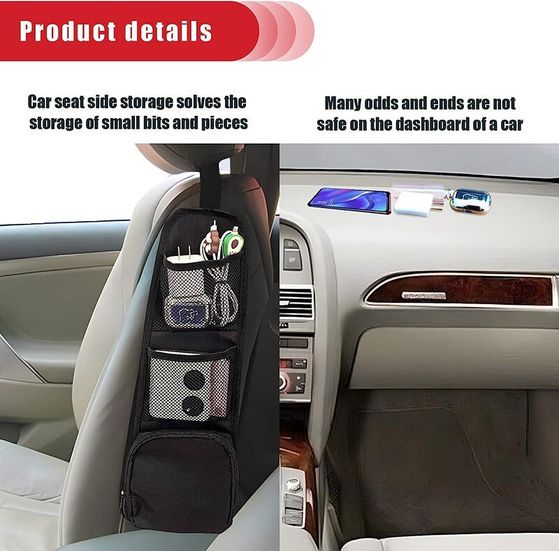 Πλαϊνή οργάνωση καθισμάτων αυτοκινήτου, κρεμαστή τσάντα αποθήκευσης καθισμάτων αυτοκινήτου, θήκη ποτών με πολλές τσέπες φορτηγού, δικτυωτή θήκη τηλεφώνου για κάθισμα αυτοκινήτου