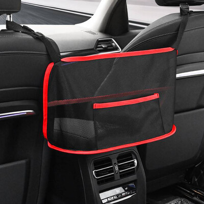 Autós hálós zsebkézitáska tartó Szervező hálós táska két ülés között vezető tároló hálós tasak kézitáska pénztárca korláthoz