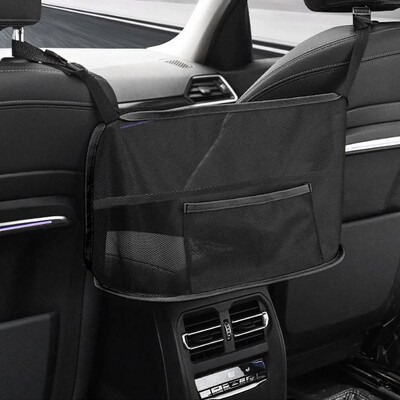 Autós hálós zsebkézitáska tartó Szervező hálós táska két ülés között vezető tároló hálós tasak kézitáska pénztárca korláthoz