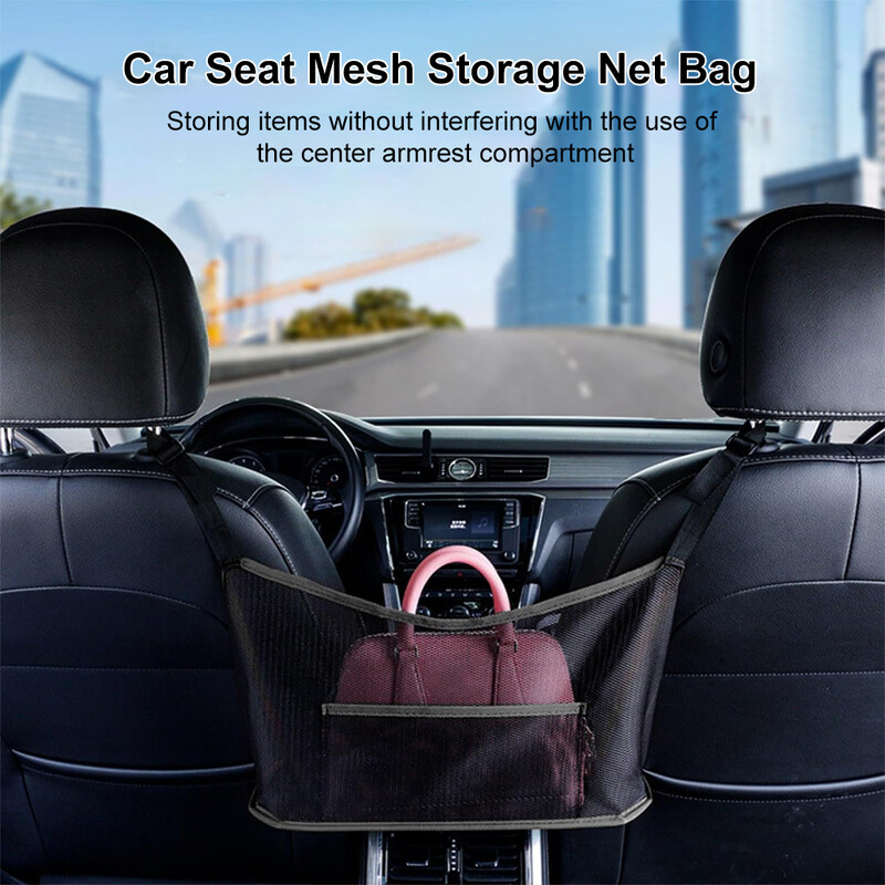 Autós hálós zsebkézitáska tartó Szervező hálós táska két ülés között vezető tároló hálós tasak kézitáska pénztárca korláthoz