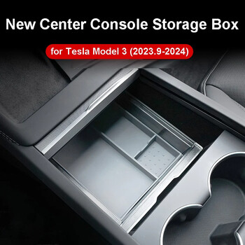 Για Tesla Model 3+ Highland 2024 Central Console Storage Box Organizer βραχίονα διαφανής ομαλή ολίσθηση Νέο Model3 αξεσουάρ