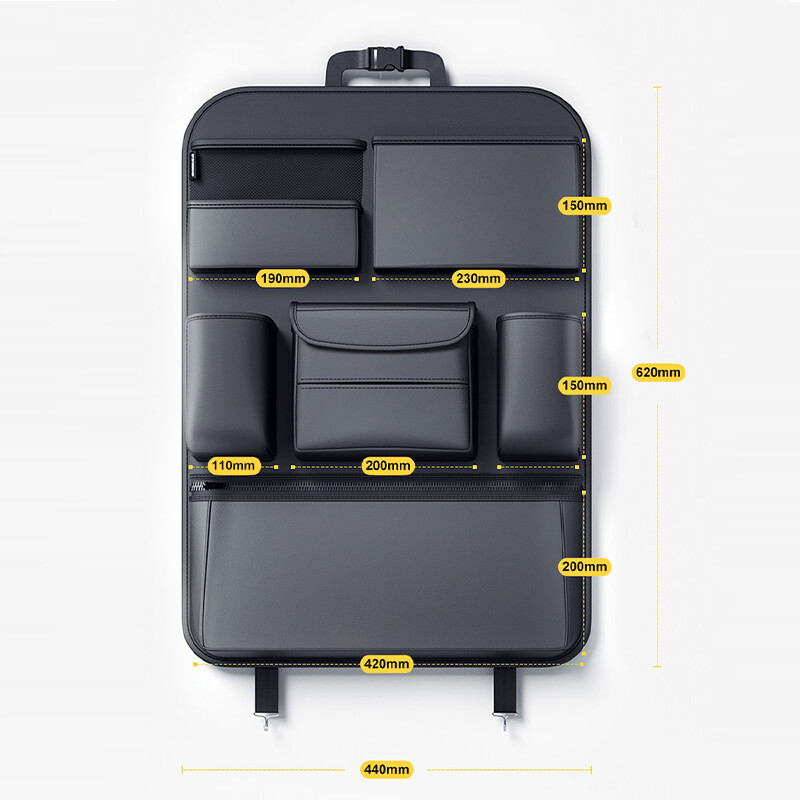 SEAMETAL Organizator pentru scaunul din spate al mașinii Geantă de depozitare Multifuncțională Capacitate mare Organizator de depozitare pentru spătarul scaunului pentru agățat Geanta de protecție