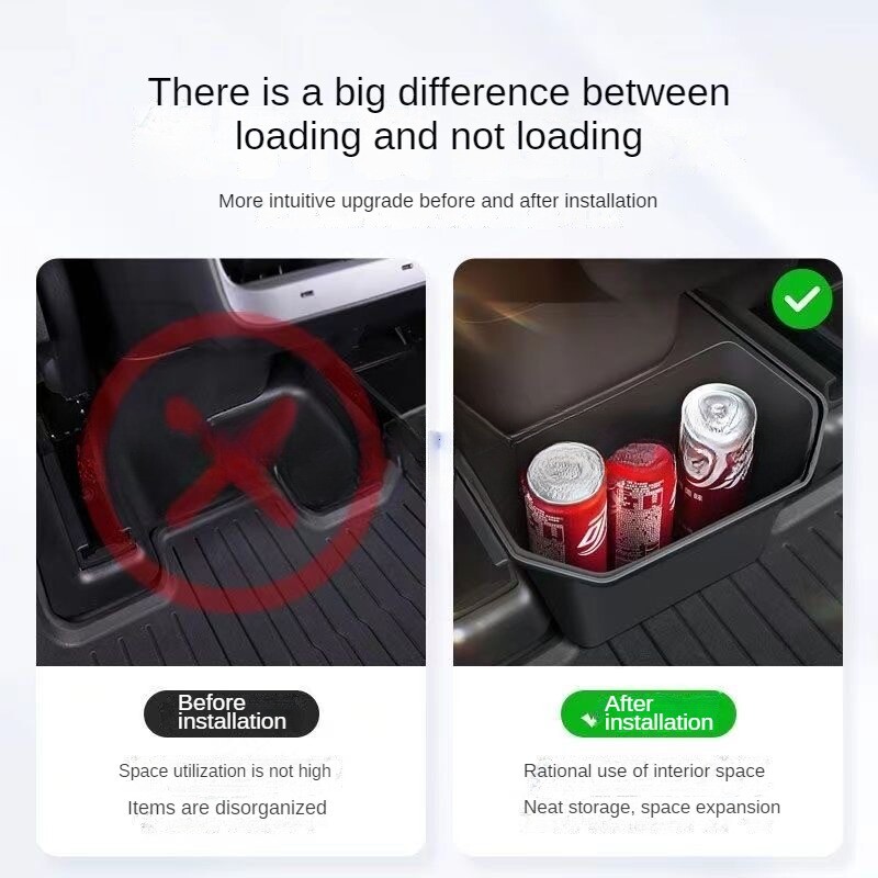 Cel mai nou model Y Organizator pentru consolă centrală spate TPE Cutie de depozitare pentru bancheta din spate Coș de gunoi cu capac anti-alunecare Coș din spate Scaunul al 2-lea rând