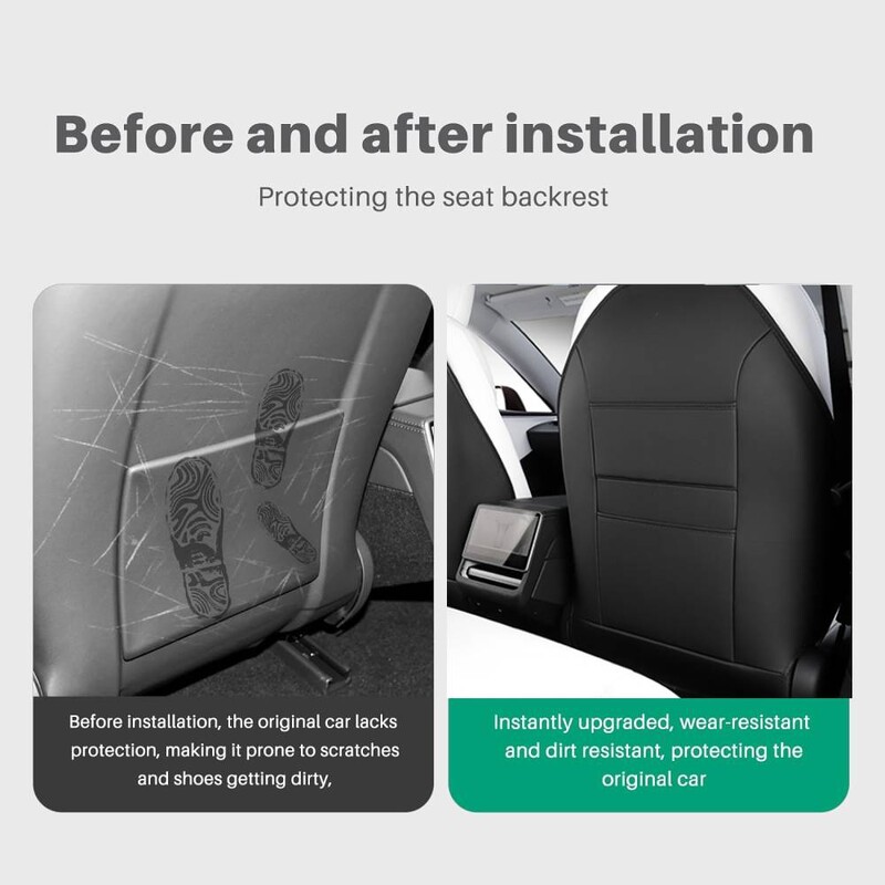 Tesla Model 3 Highland 2024 PU bőr ülés háttámla rúgásvédők Hátsó szőnyegek szervező zseb vízálló karcálló