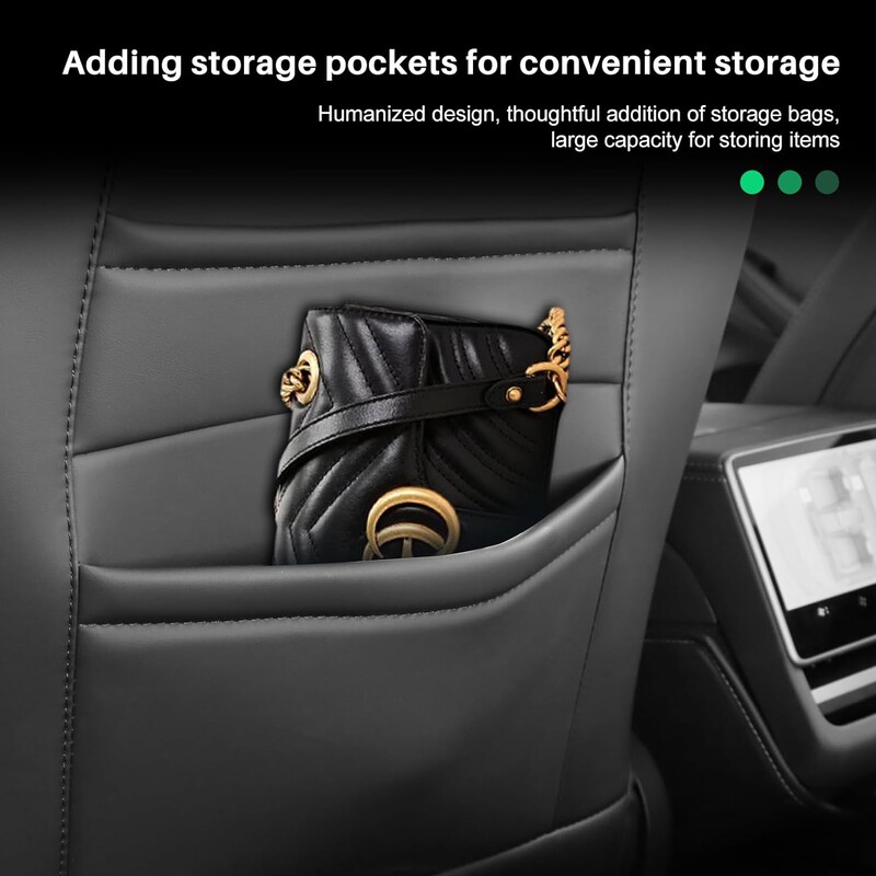 Tesla Model 3 Highland 2024 PU bőr ülés háttámla rúgásvédők Hátsó szőnyegek szervező zseb vízálló karcálló