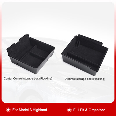 Pentru Tesla Model 3 Highland 2024 Carcasă organizată de depozitare pentru consola centrală Cutie de depozitare pentru cotieră Covoraș anti-alunecare superioară și inferioară din silicon