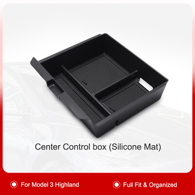 Pentru Tesla Model 3 Highland 2024 Carcasă organizată de depozitare pentru consola centrală Cutie de depozitare pentru cotieră Covoraș anti-alunecare superioară și inferioară din silicon