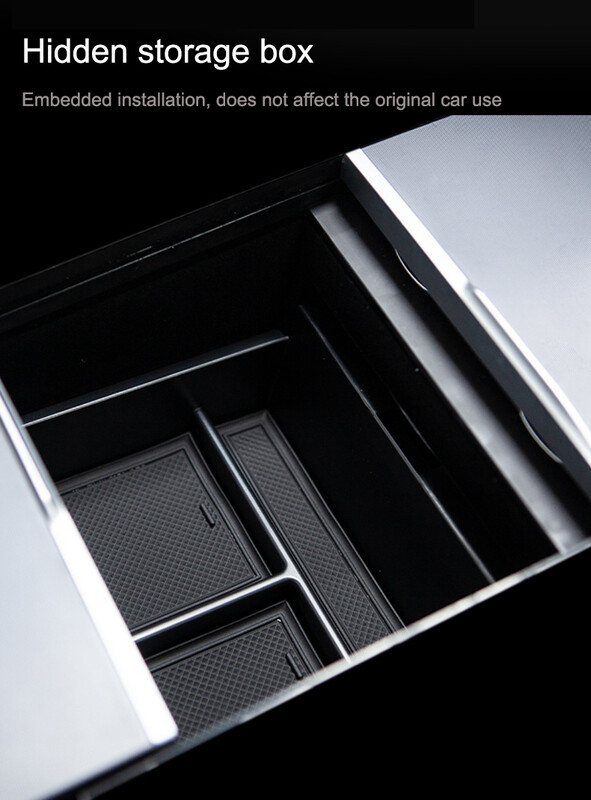 Pentru Tesla Model 3 Highland 2024 Carcasă organizată de depozitare pentru consola centrală Cutie de depozitare pentru cotieră Covoraș anti-alunecare superioară și inferioară din silicon