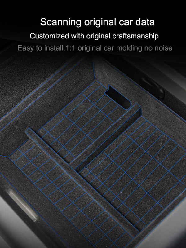 Pentru Tesla Model 3 Highland 2024 Carcasă organizată de depozitare pentru consola centrală Cutie de depozitare pentru cotieră Covoraș anti-alunecare superioară și inferioară din silicon