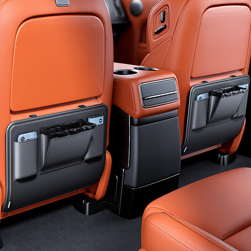 2024 Noul scaun de mașină din spate Tampă de depozitare anti-lovitură Geanta de gunoi modernizată Cutie de depozitare din piele de înaltă calitate, convenabilă și universală