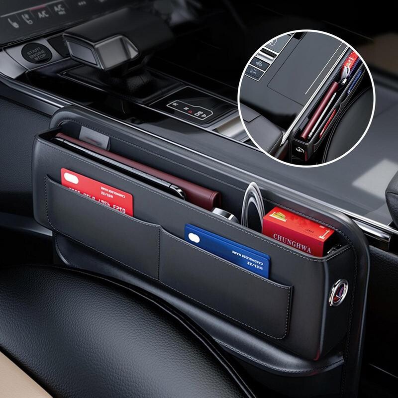 Autósülés réstároló tárolódoboz PU bőr automatikus ülés oldalsó zseb autós konzol ülés réskitöltő rendszerezők tároló tartó