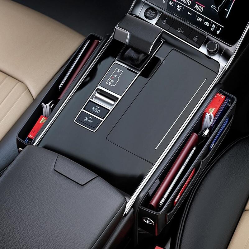 Autósülés réstároló tárolódoboz PU bőr automatikus ülés oldalsó zseb autós konzol ülés réskitöltő rendszerezők tároló tartó