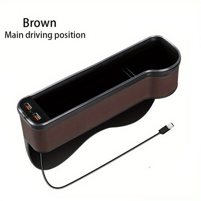 Πλήρωση κενού καθισμάτων αυτοκινήτου Βάση ποτηριού αλλαγή χρώματος Αλλαγή χρώματος LED Κουτί οργάνωσης αποθήκευσης ρωγμών αυτοκινήτου με φορτιστή 2USB Αξεσουάρ αυτοκινήτου