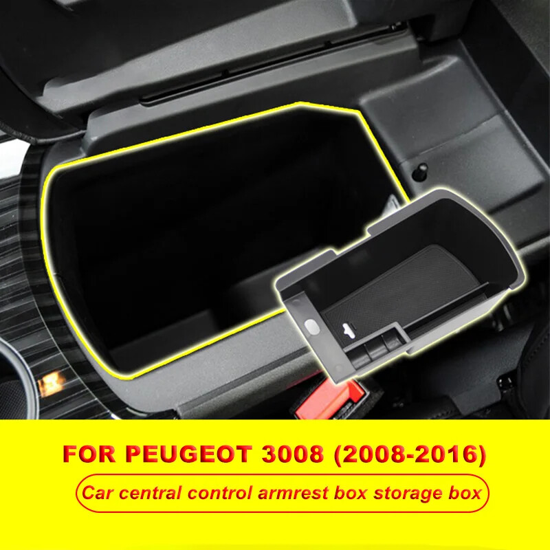 Pentru Peugeot 3008 2008-2016 Cutie pentru cotieră de control central al mașinii Cutie de depozitare Suport container Coș Tavă pentru mănuși Accesorii interioare
