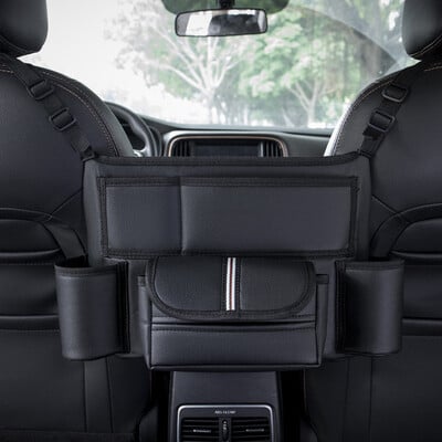 Organizator pentru spate scaun din piele Suport geantă pentru mașină între scaune Organizator pentru mașină pentru scaunul din față Bariera de depozitare a scaunului din spate pentru copii