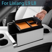 Pentru Lixiang L9 L8 Cutie de depozitare cotiera auto Styling Consolă Centrală Organizator Container Tavă pentru monede Covoraș din piele intoarsa Interior pentru Li L8 L9