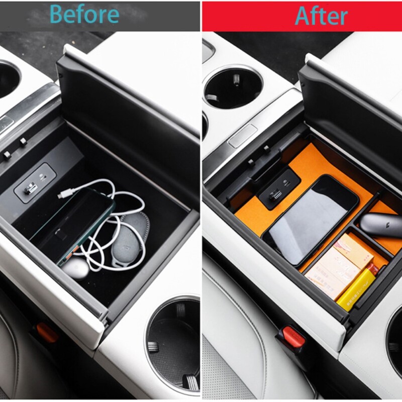 Pentru Lixiang L9 L8 Cutie de depozitare cotiera auto Styling Consolă Centrală Organizator Container Tavă pentru monede Covoraș din piele intoarsa Interior pentru Li L8 L9