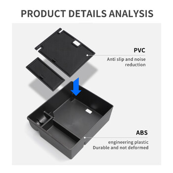 Κουτί αποθήκευσης υποβραχιόνιου για GMC Acadia 2017 - 2022 2023 Car Center Console Tray Organizer Εσωτερικά αξεσουάρ Τακτοποίηση Μαύρο