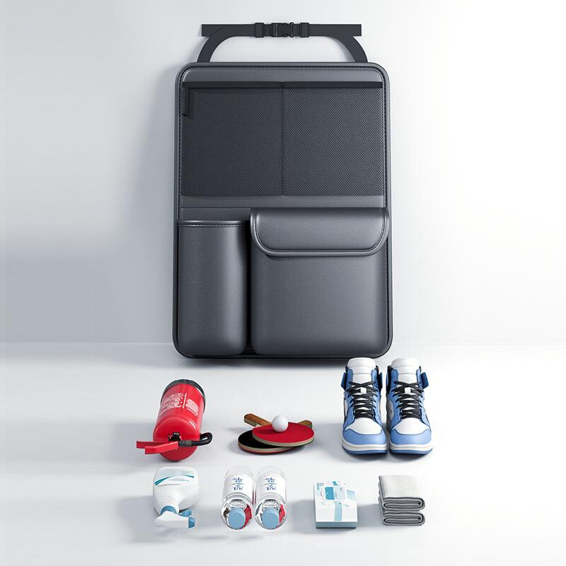 Portbagajul mașinii Geantă de depozitare din piele Organizator pliabil pentru unelte pentru spate a scaunului de mașină, depozitare UV multifuncțională, organizator pentru agățat pentru scaunul din spate suv