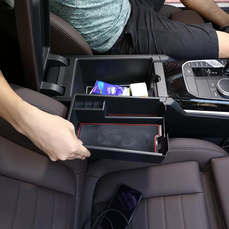 Autó kartámasz doboz tároló rendszerező konténerek középkonzol tároló doboz BMW 3-as sorozathoz G20 G21 G28 2019-2021 autótartozékok