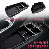 Tavă de organizare a consolă centrală inferioară pentru Kia EV6 2023 2024 Cutie de depozitare pentru cotiera Suport pentru pahare Material ABS Accesorii de interior