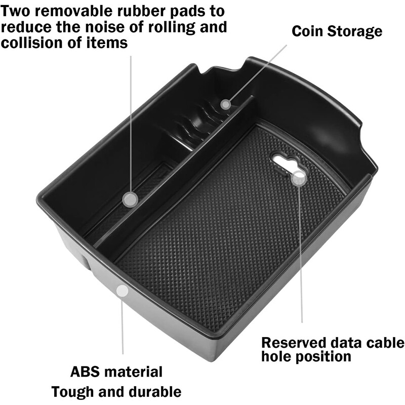 Automašīnas roku balstu centra uzglabāšanas kastes konteinera cimdu organizatora futrālis KIA Soul 2020-2024 auto salona piederumiem