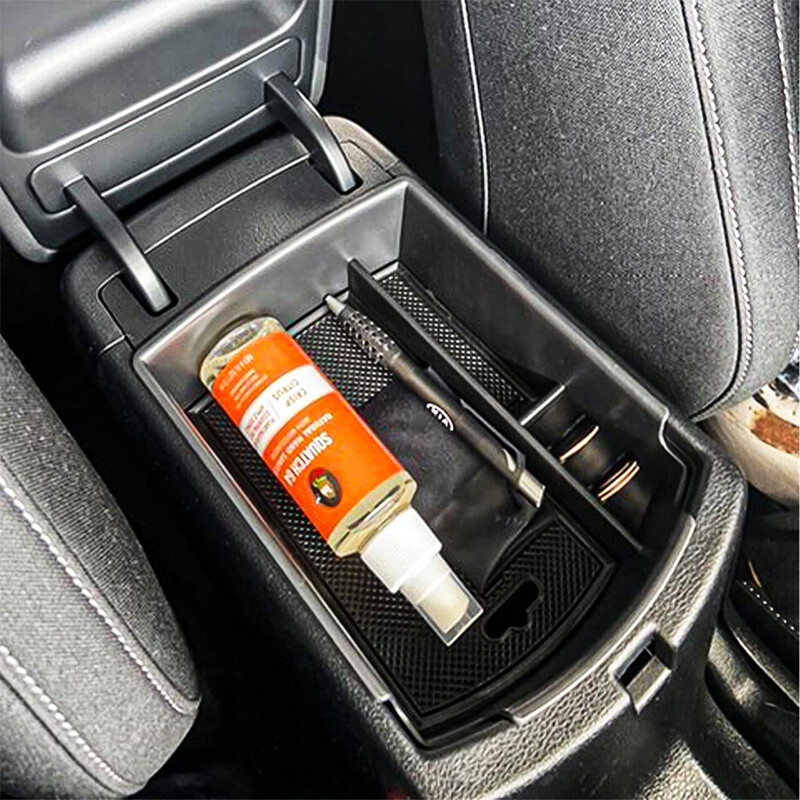 Automašīnas roku balstu centra uzglabāšanas kastes konteinera cimdu organizatora futrālis KIA Soul 2020-2024 auto salona piederumiem