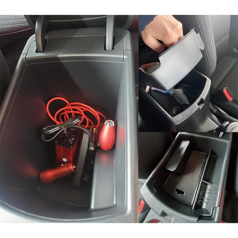 Automašīnas roku balstu centra uzglabāšanas kastes konteinera cimdu organizatora futrālis KIA Soul 2020-2024 auto salona piederumiem