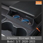 Tesla Model 3/Y Tartozékokhoz 2023 Központi vezérlő kartámasz doboz, szemüveg zseb autós üvegtok, tároló koporsó autóalkatrészek
