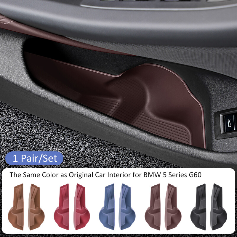 Cutie de depozitare laterală pentru ușa mașinii pentru BMW Seria 5 G60 i5 2024 TPE, buzunare organizatoare pentru fanta pentru ușă din față auto, accesorii de depozitare interioară