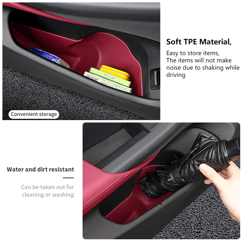 Cutie de depozitare laterală pentru ușa mașinii pentru BMW Seria 5 G60 i5 2024 TPE, buzunare organizatoare pentru fanta pentru ușă din față auto, accesorii de depozitare interioară