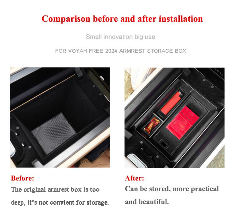 Pentru VOYAH Free 2024 ABS cu control central cotieră cutie de depozitare telefon mobil încărcare fără fir covoraș din silicon modificare interioară