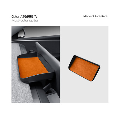 Pentru Tesla noul model 3+ Highland 2024, cutie de depozitare pentru bordul de instrumente, tablou de bord din piele de căprioară, în spatele ecranului, cutie de decorare