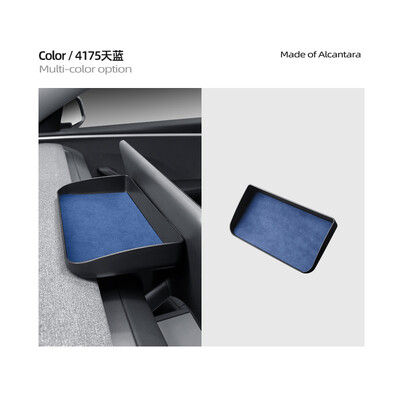 Pentru Tesla noul model 3+ Highland 2024, cutie de depozitare pentru bordul de instrumente, tablou de bord din piele de căprioară, în spatele ecranului, cutie de decorare