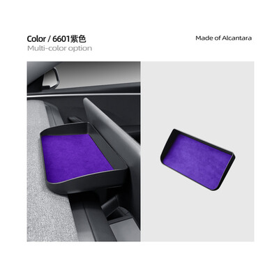 Pentru Tesla noul model 3+ Highland 2024, cutie de depozitare pentru bordul de instrumente, tablou de bord din piele de căprioară, în spatele ecranului, cutie de decorare