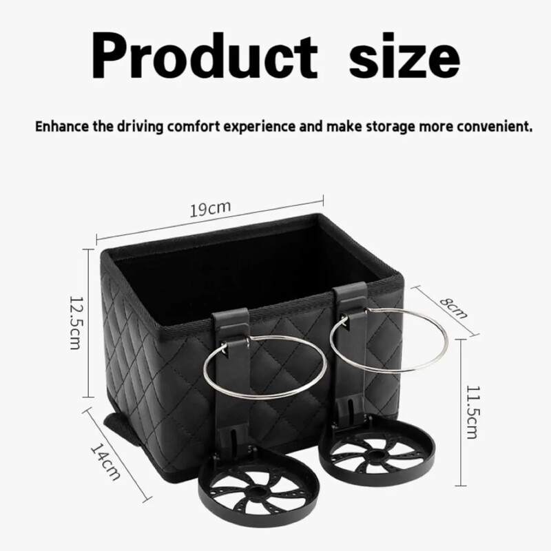 Organizator de depozitare cotiera pentru mașină cu 2 suporturi pliabile pentru pahare de apă pentru scaunul auto Cutie de depozitare pentru sticle pahar de țesut portofel pentru chei Accesorii pentru mașină