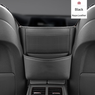 Geantă de depozitare pentru scaunul de mașină, din piele PU, cotiera pentru mașină, organizator agățat, suport multifuncțional pentru geanta de mână, buzunar pentru plasă, depozitare țesături