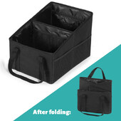 Čierny organizér do kufra auta, veľkokapacitný úložný box do kufra, šetrí miesto, organizér do autosedačky, úložný box do kufra auta