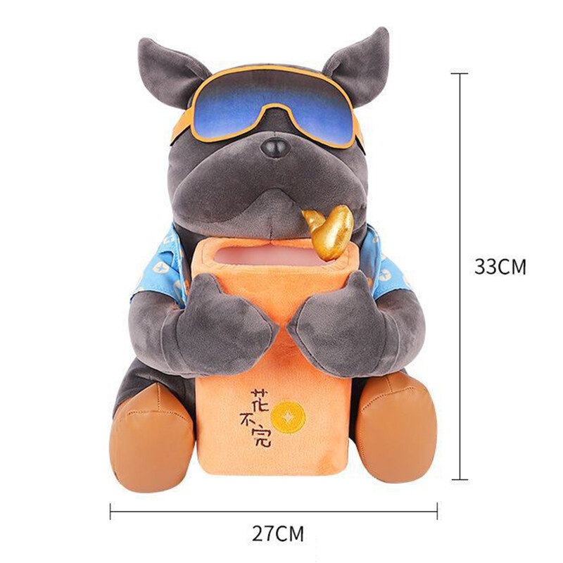 Cutie de șervețele de desene animate cu animale creative montată pe mașină Cutie pentru cotieră Coș de gunoi 2 în 1 Sac de șervețele Geantă de depozitare multifuncțională pentru mașină