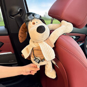 Κουτάβι θήκη χαρτιού αυτοκινήτου Χαριτωμένη βελούδινη πλάτη καθίσματος κούκλας σκύλου Κρεμαστό υποβραχιόνιο κουτί Χαρτί Συρταριέρα Τσάντα αποθήκευσης Εσωτερική διακόσμηση Κινούμενα σχέδια