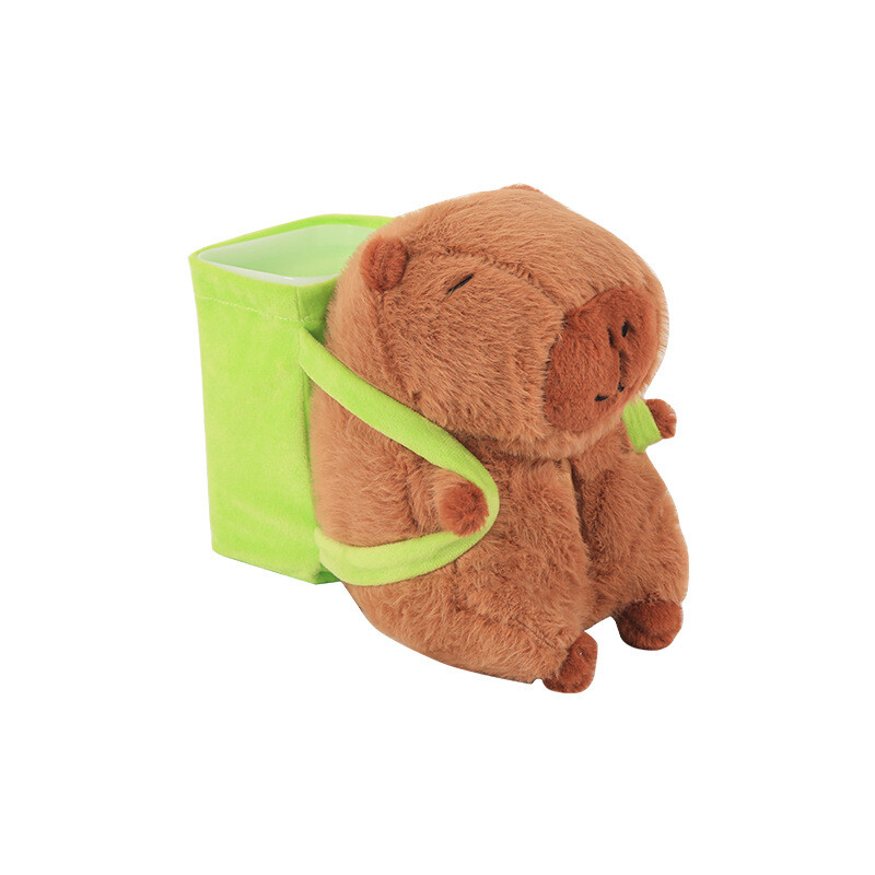 Automašīnas auduma kastes tvertne 2-in-1 Capybara automašīnas roku balstu kaste Creative Draw Box automašīnas salona piederumi