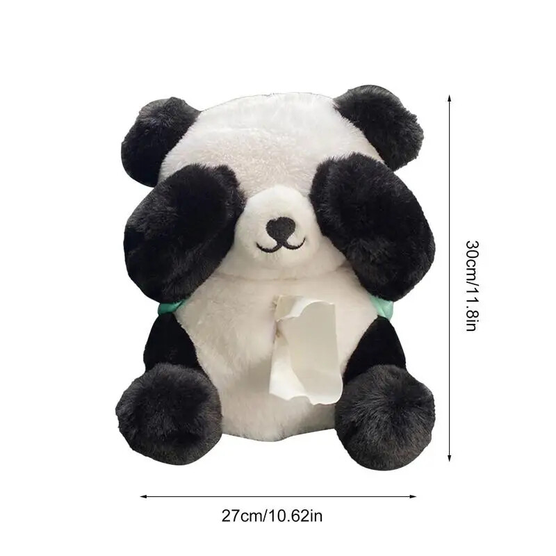 Cutie de șervețele pentru mașină Coș de gunoi 2-în-1 drăguț de pluș care acoperă ochi urs Decor pentru interiorul mașinii Scaun Mijloc Suport pentru șervețele pentru mașină Coș de gunoi